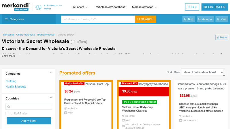 Victoria's Secret Wholesale Distributors & Suppliers