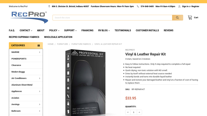 Vinyl & Leather Repair Kit