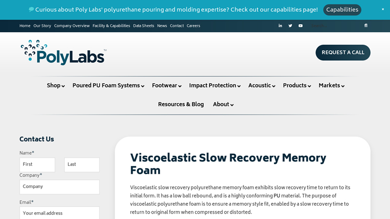 Viscoelastic Slow Recovery Memory Foam