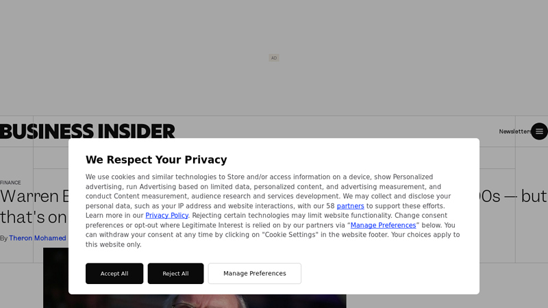 Warren Buffett's company website looks like a relic from the 1990s