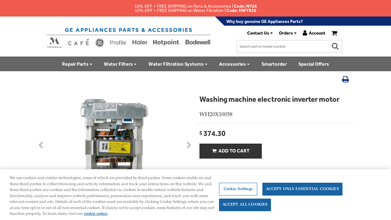 Washing machine electronic inverter motor