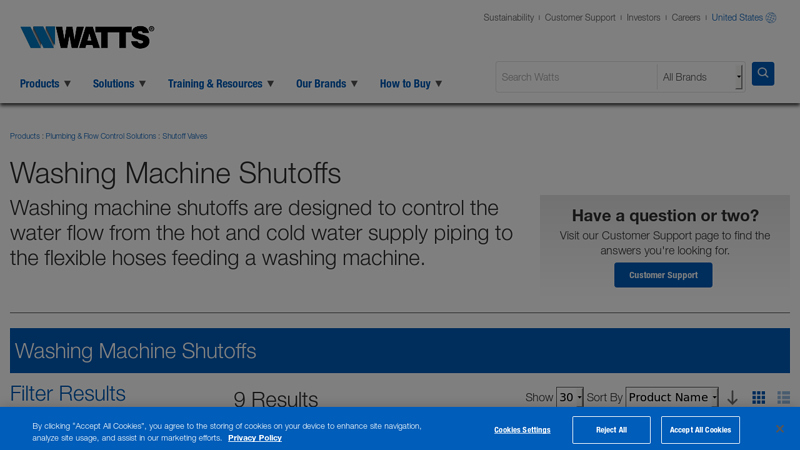 Washing Machine Shutoffs