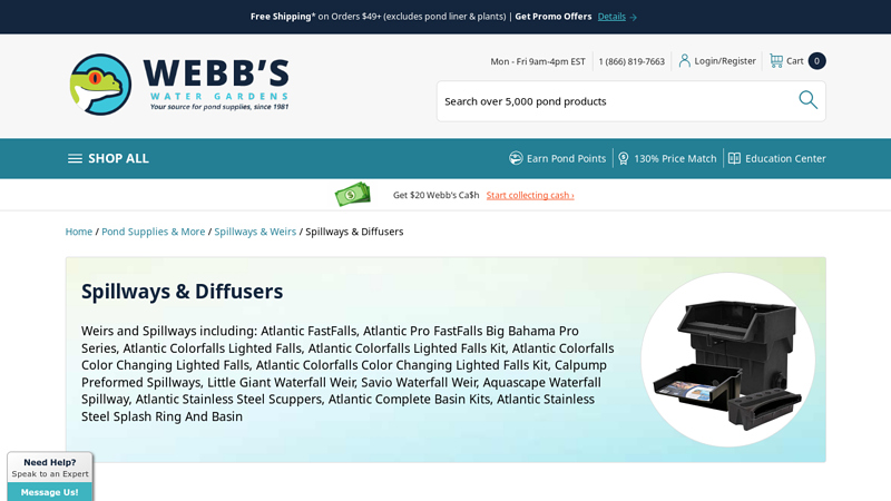 Waterfall Spillways & Diffusers