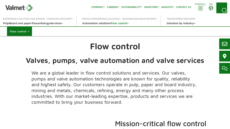 We are a global leader in flow control solutions and services