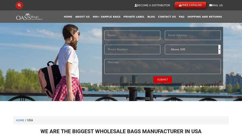 we are the biggest wholesale bags manufacturer in usa