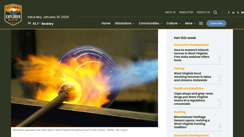 West Virginia once among chief manufacturers of glassware