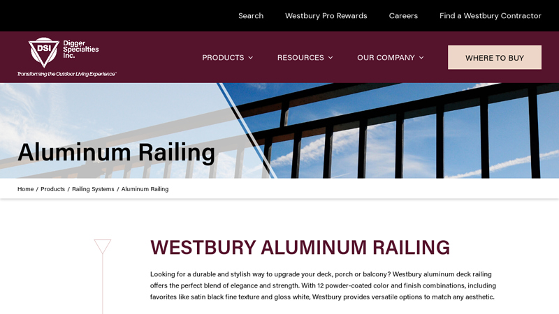 Westbury Aluminum Deck Railing