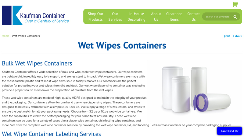 Wet Wipes Containers & Canisters