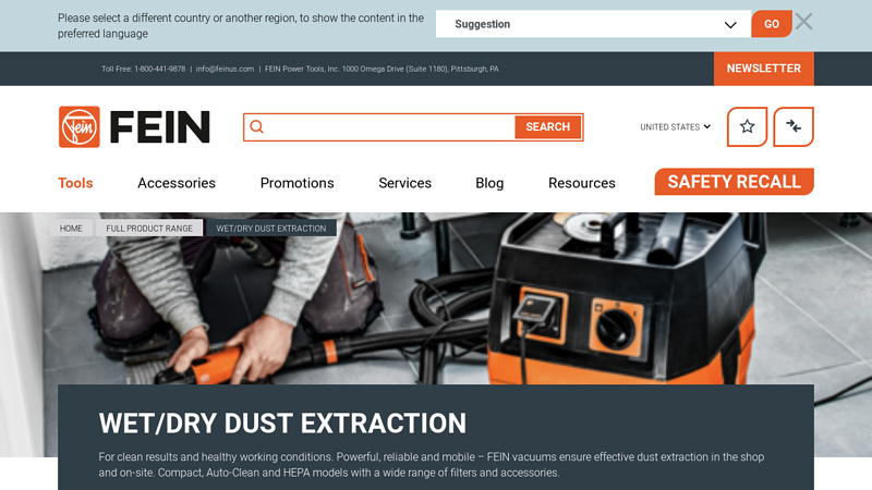 Wet/Dry Dust Extraction