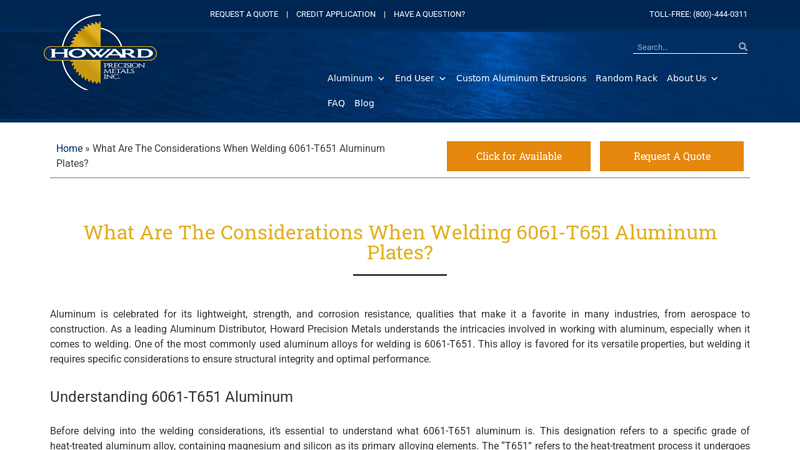What Are The Considerations When Welding 6061