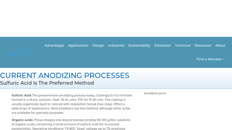 What Are the Current Anodizing Processes?