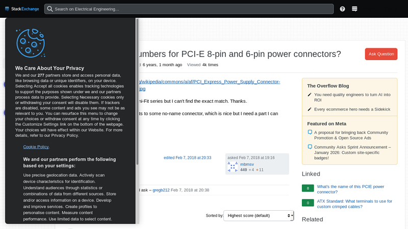 What are the part numbers for PCI
