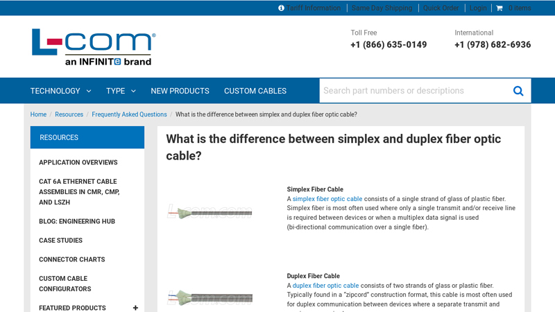 What is the difference between simplex and duplex fiber optic cable?