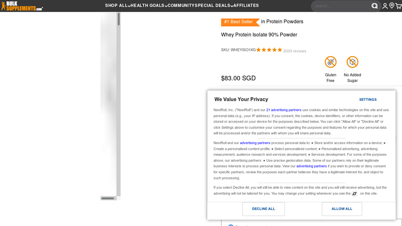 Whey Protein Isolate 90% Powder