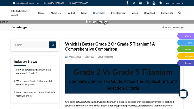 Which is Better Grade 2 or Grade 5 Titanium? A Comprehensive ...