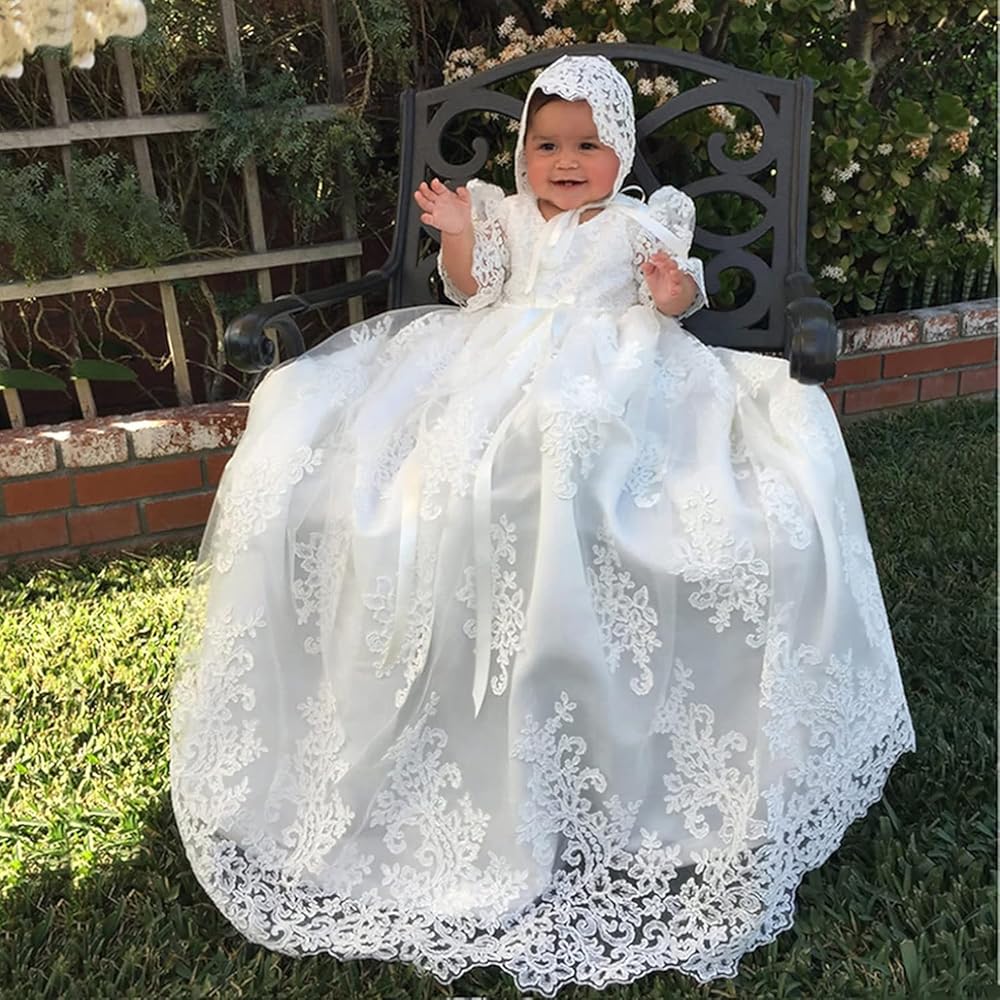 White Lace Christening Dress