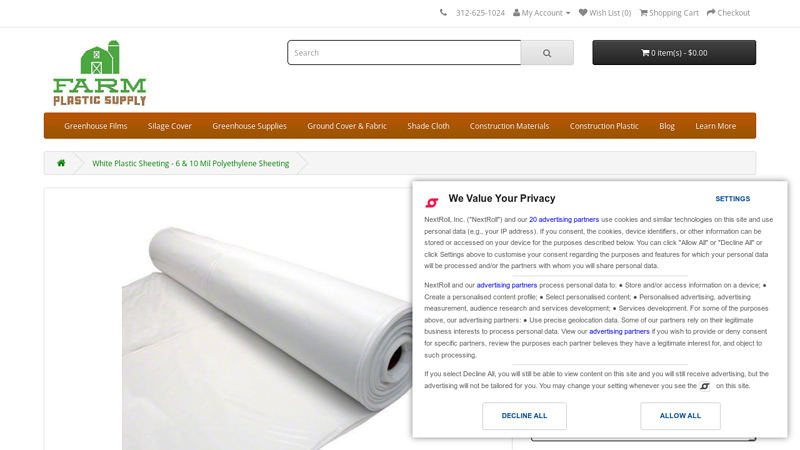 White Plastic Sheeting