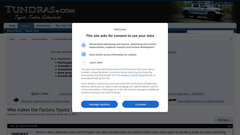 Who makes the Factory Toyota Tonneau cover?