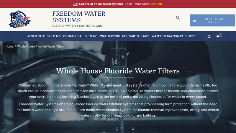 Whole House Fluoride Water Filters
