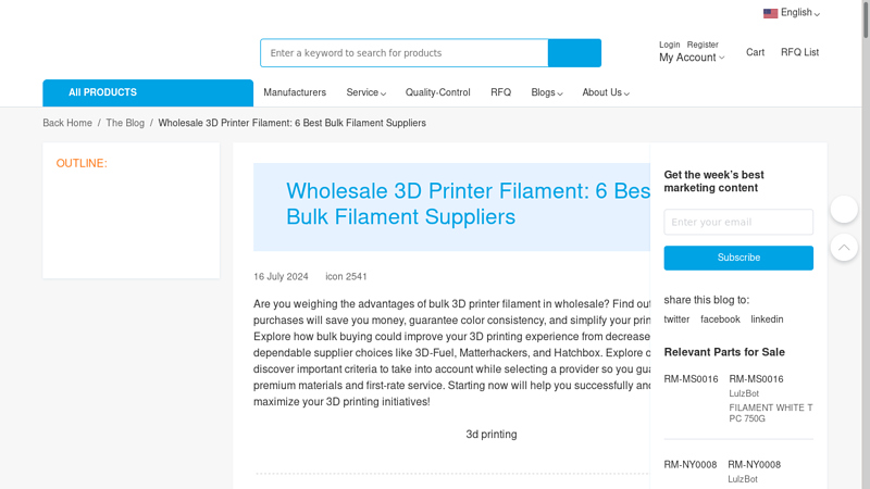 Wholesale 3D Printer Filament