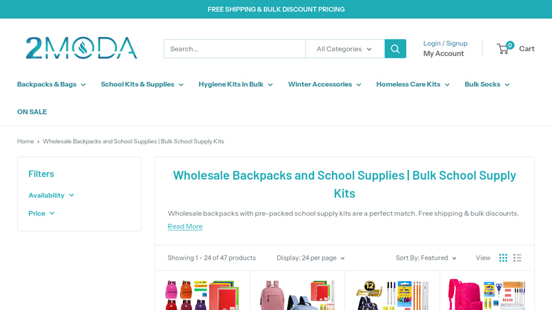 Wholesale Backpacks & Bulk School Supply Kits