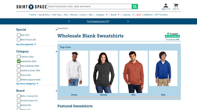 Wholesale Blank Sweatshirts