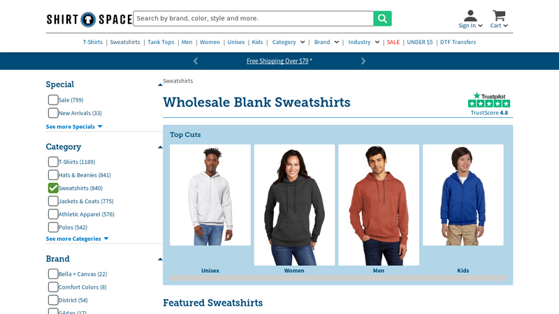 Wholesale Blank Sweatshirts