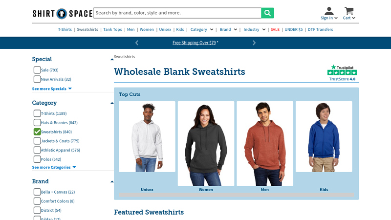 Wholesale Blank Sweatshirts