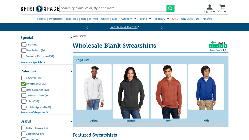 Wholesale Blank Sweatshirts