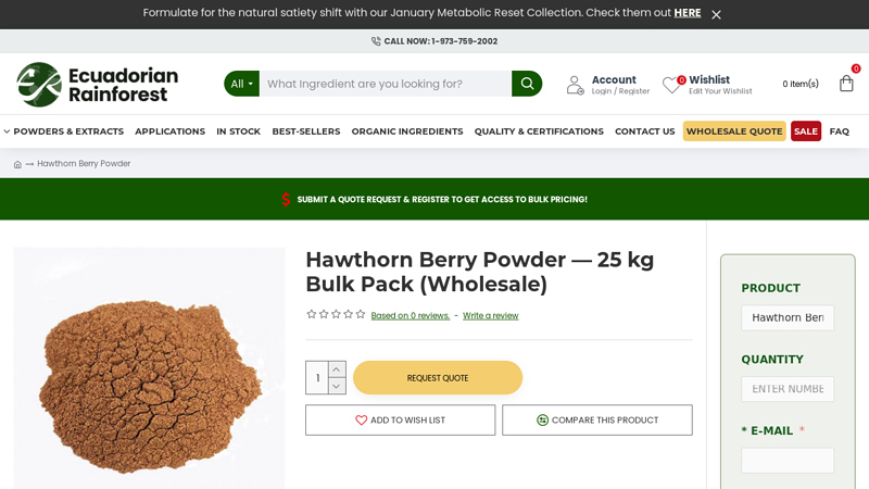 Wholesale Bulk Hawthorn Berry Powder