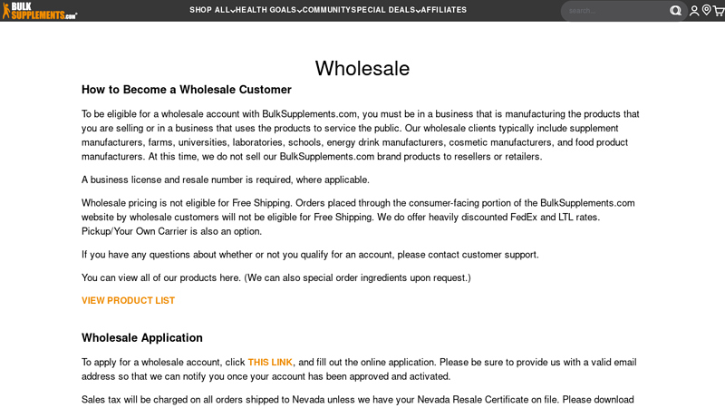 Wholesale Bulk Supplements