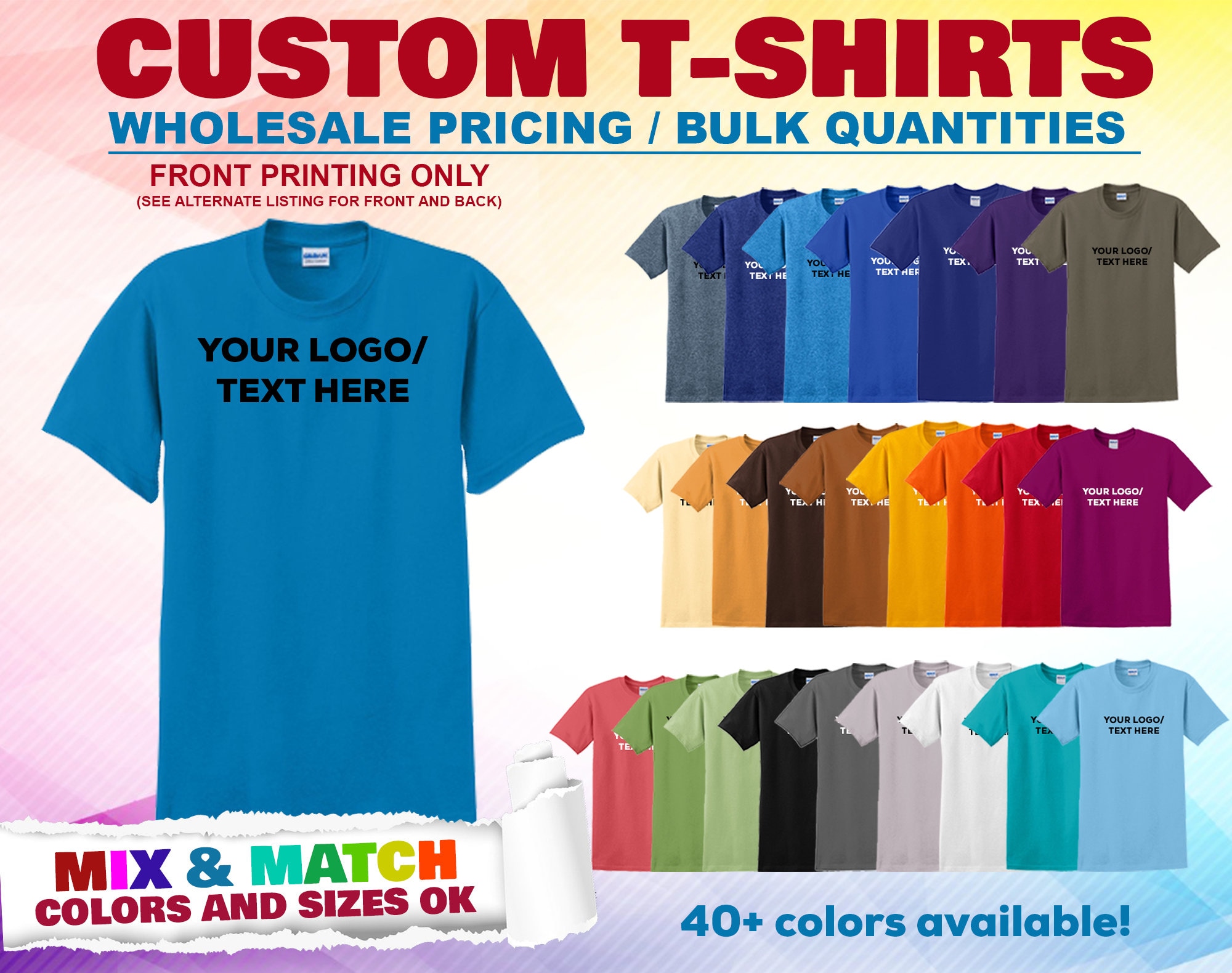 Wholesale Bulk T custom t-shirts