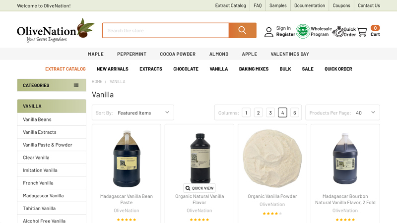 Wholesale & Bulk Vanilla Beans, Extracts, Paste & Flavorings