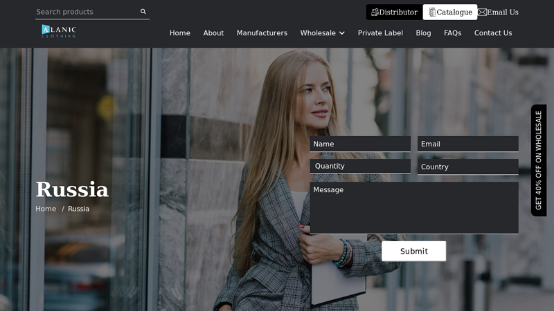Wholesale Clothing Manufacturer and Supplier in Russia