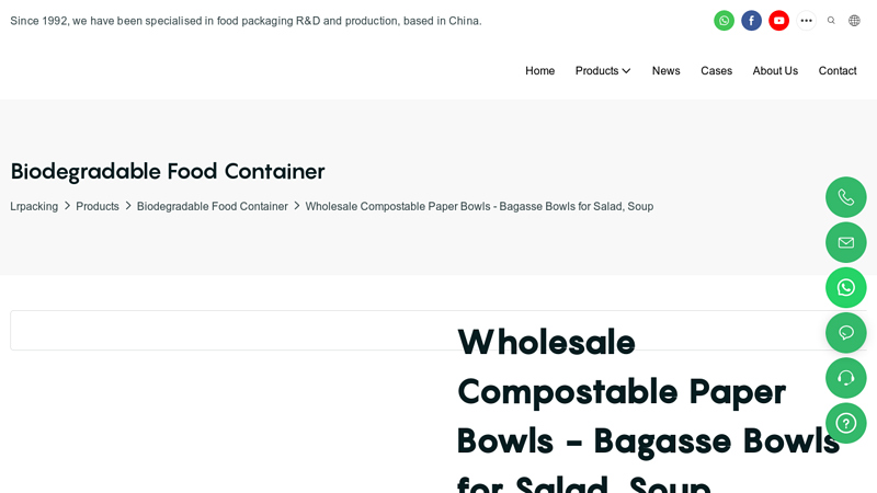 Wholesale Compostable Paper Bowls