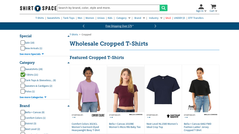 Wholesale Cropped T-Shirts