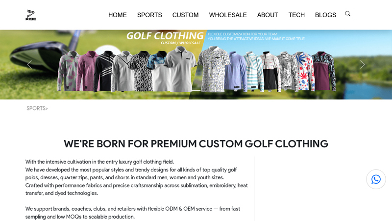 Wholesale Custom Golf Clothing