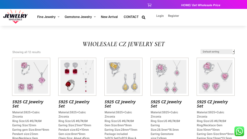 Wholesale CZ Jewelry Set