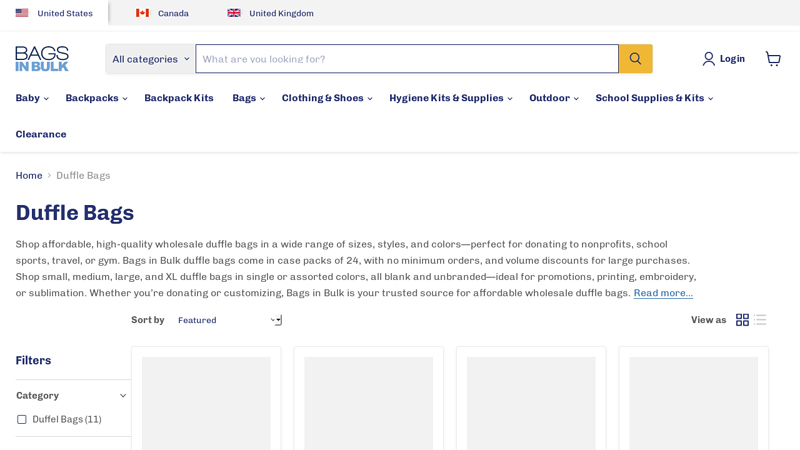 Wholesale Duffle Bags, Cheap Blank Duffle Bags