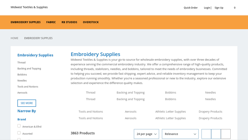 Wholesale Embroidery Supplies