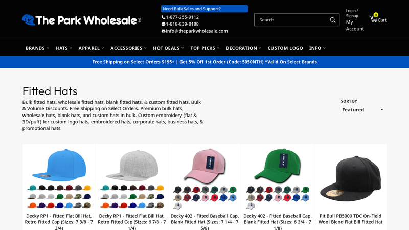 Wholesale Fitted Hats in Bulk, Blank or Custom