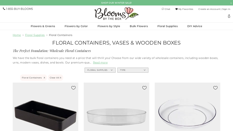 Wholesale Floral Containers & Vases in Bulk