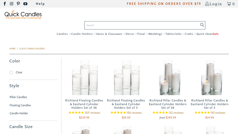 Wholesale Glass Candle Holders