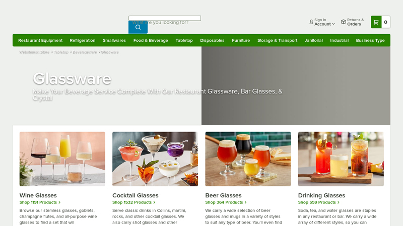 Wholesale Glassware for Restaurants, Bars, & More