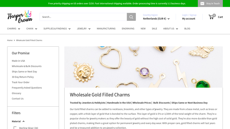 Wholesale Gold Filled Charms