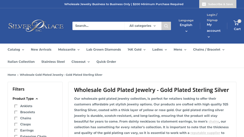 Wholesale Gold Plated Jewelry
