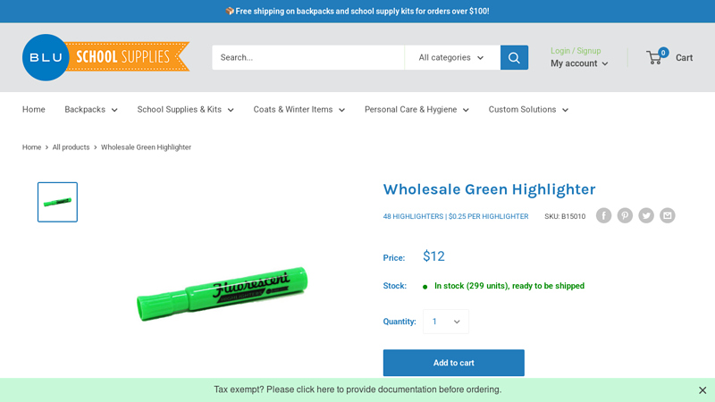Wholesale Green Highlighter