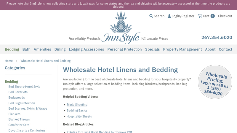 Wholesale Hotel Linens & Bedding: Inns, B&Bs, Resorts