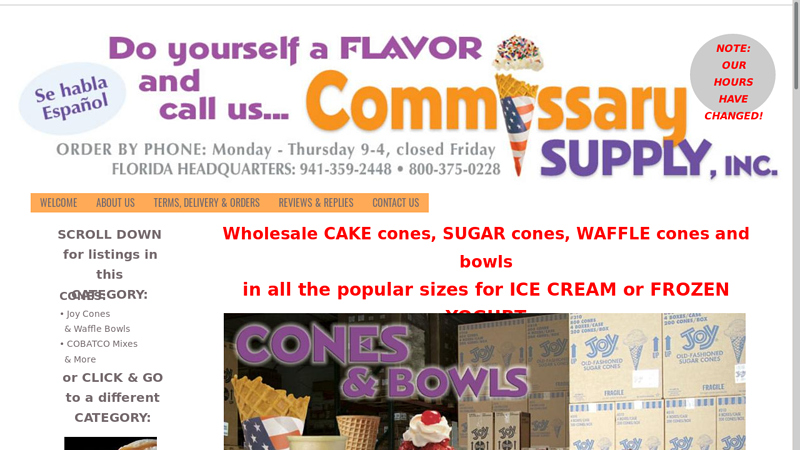 Wholesale Ice Cream Cones, Cake, Sugar, Waffle Cones
