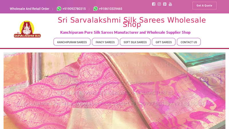 Wholesale Kanchipuram Pattu Pure Silk Sarees Manufacturers ...